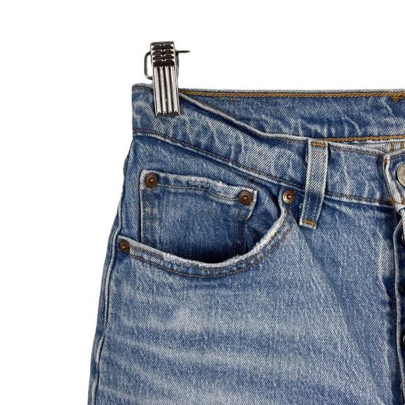 Levi's Original 501 Straight Leg Button Fly Distressed High Rise Waist Size 27 - Picture 4 of 16